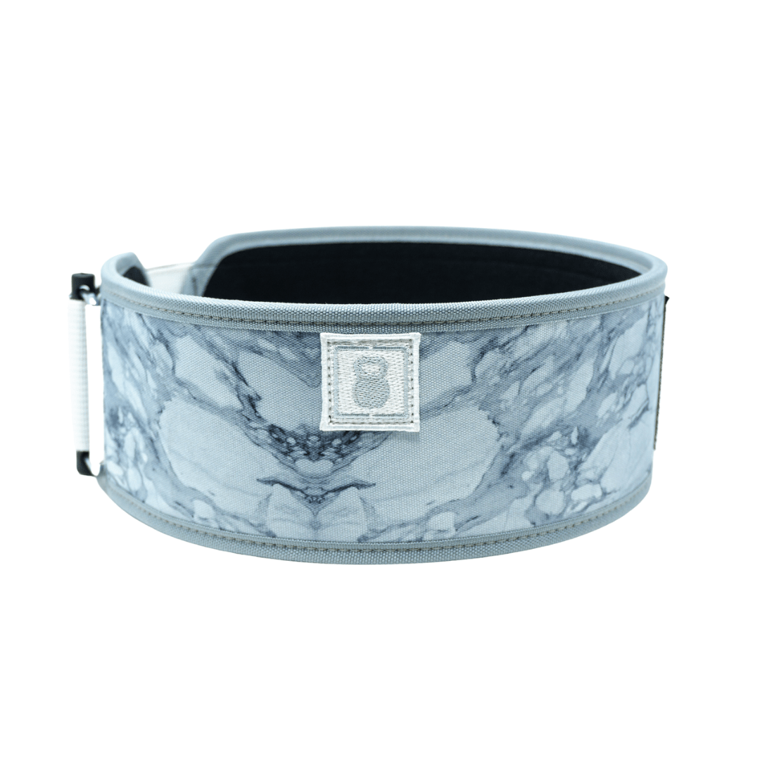 White Marble 4" Weightlifting Belt - 2POOD