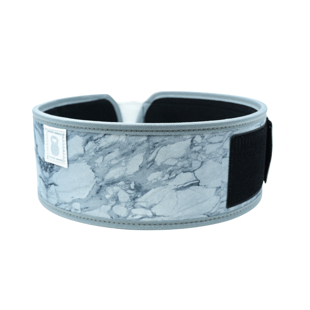 White Marble 4" Weightlifting Belt - 2POOD