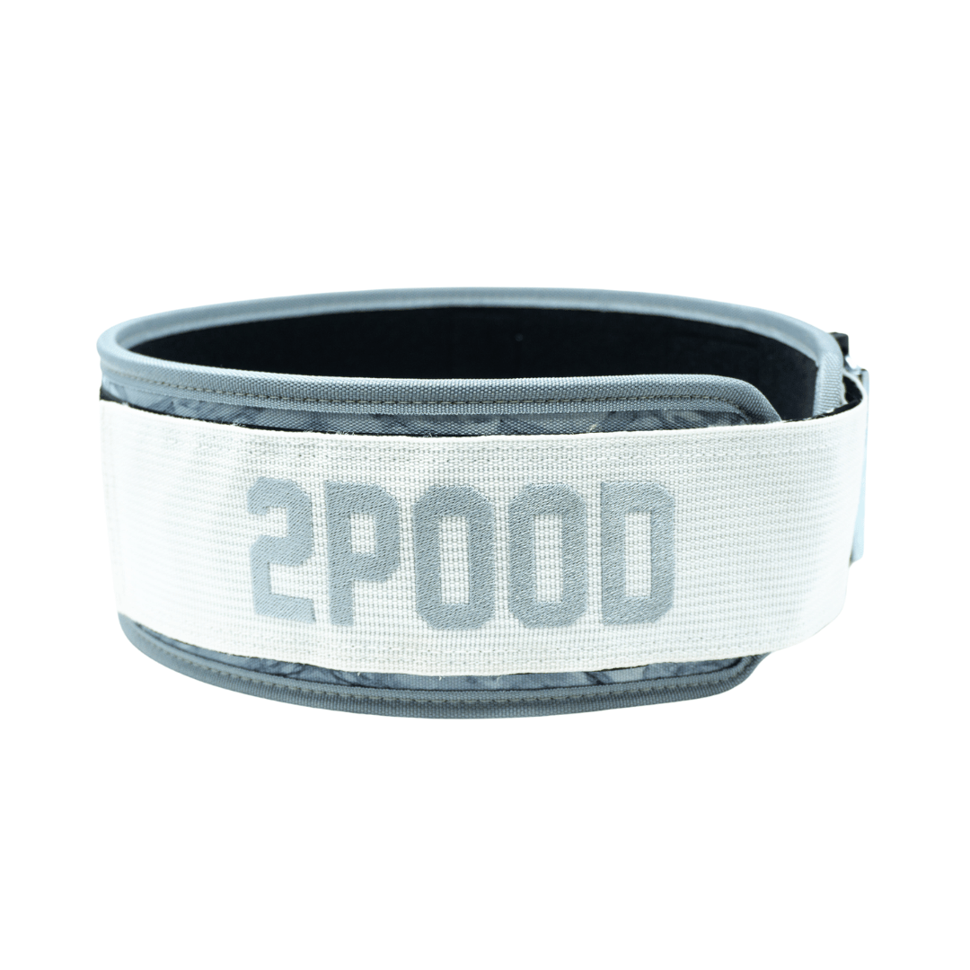 White Marble 4" Weightlifting Belt - 2POOD